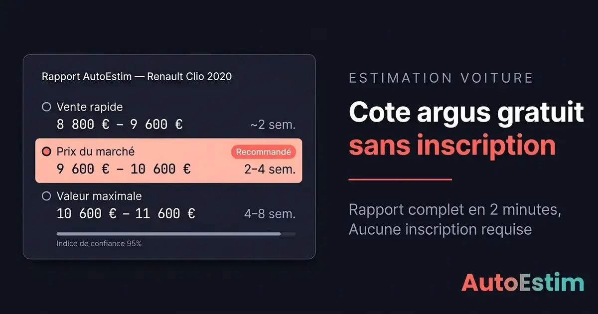 Cote argus gratuit sans inscription : estimez votre voiture en 2 minutes